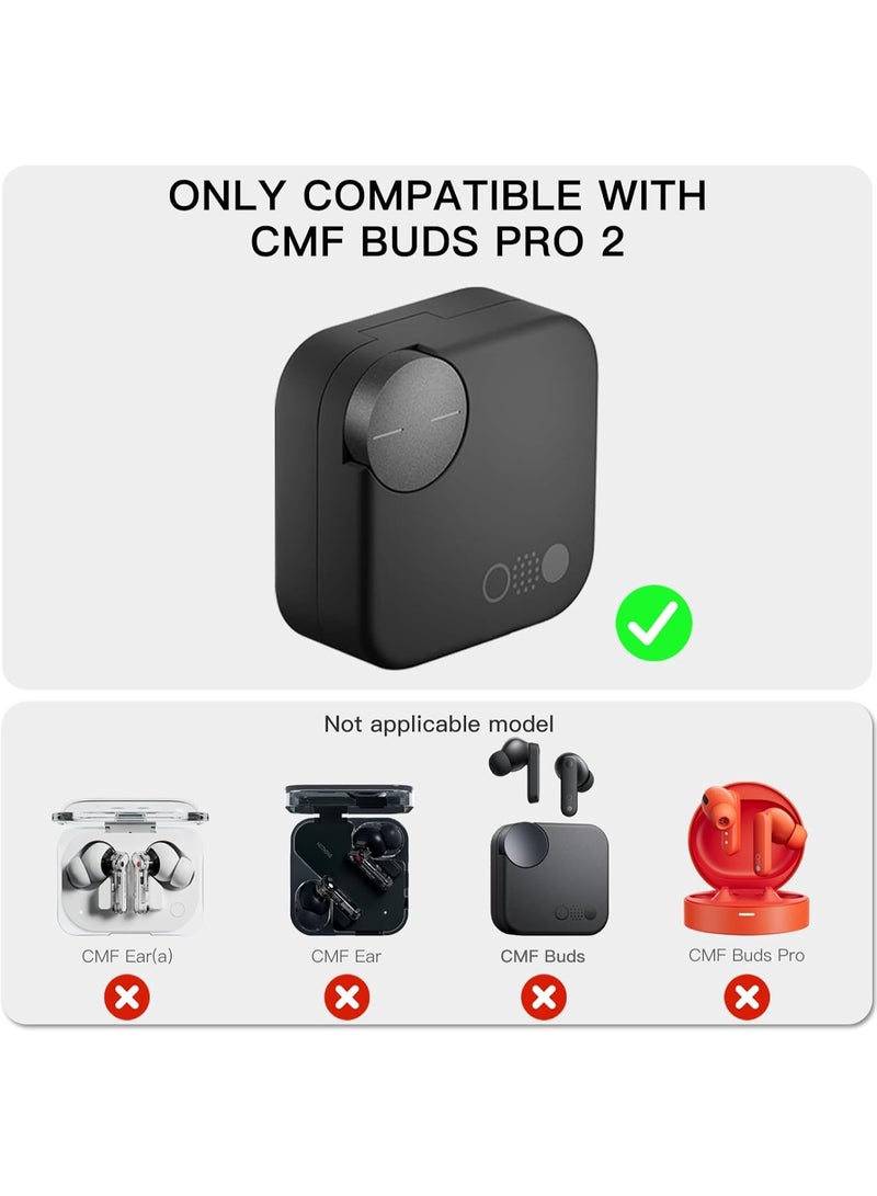 QIRG for CMF Buds Pro 2/Buds 2/Buds 2 Plus Case Cover, Transparent and Protective Soft TPU Case for CMF Buds Pro 2 Charging Headphones, Secure Locking System with Keychain (Clear) - Image 2
